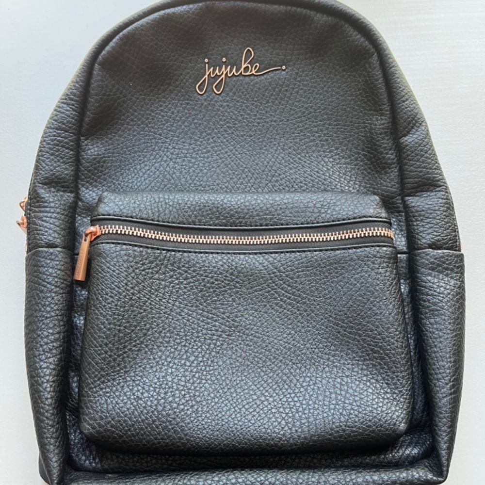 JuJuBe Mini Backpack Authentic Vegan Leather, Ever Collection-Black
